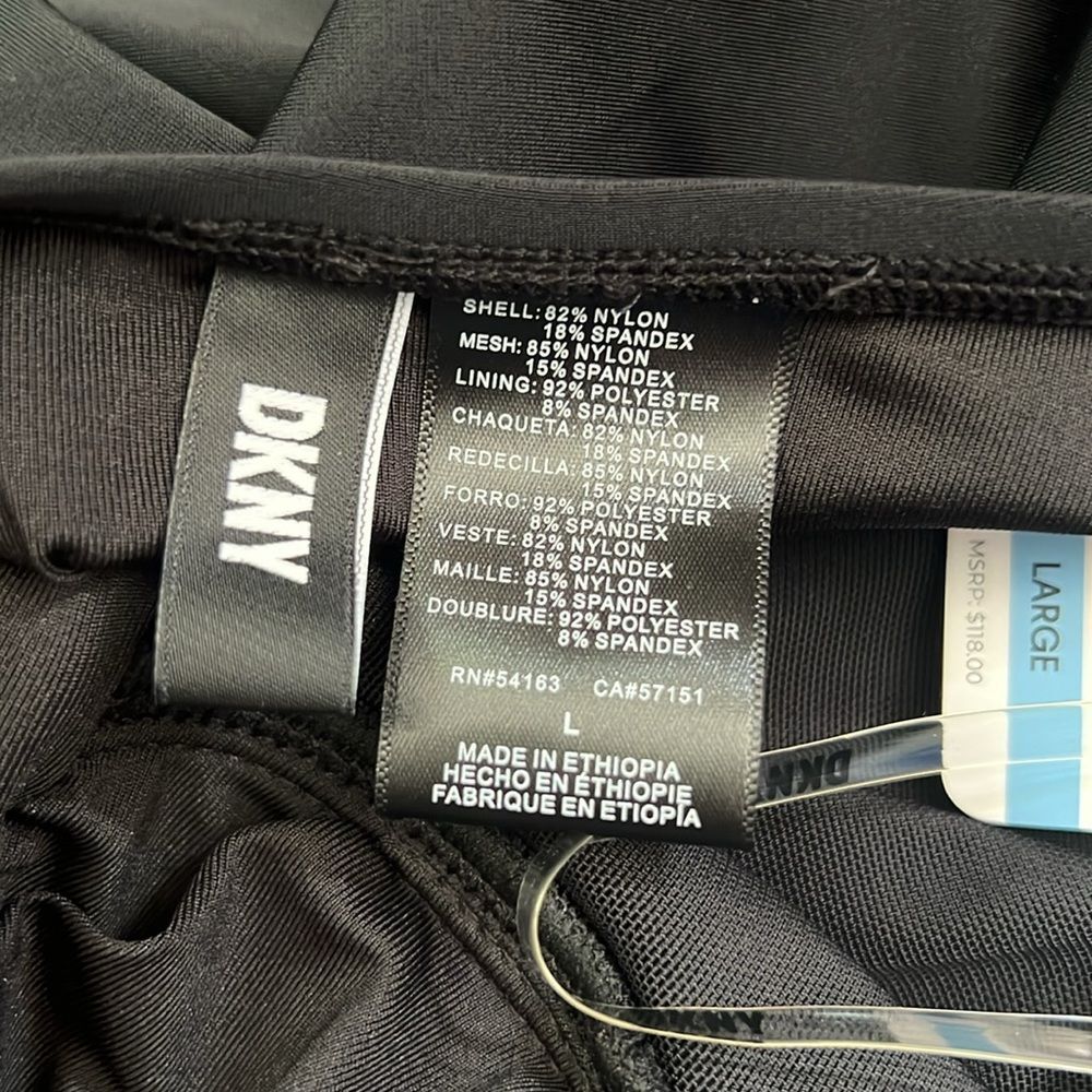 New DKNY Halter One-Piece Swimsuit Size Large in Black - Picture 10 of 11